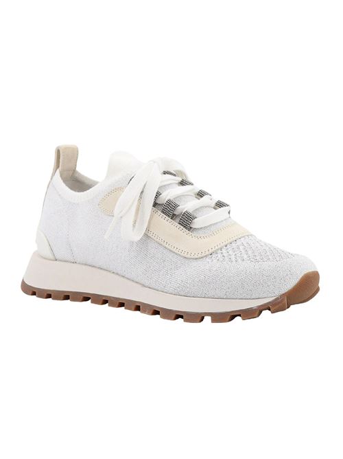 Sparkling cotton knit runners with shiny eyelets BRUNELLO CUCINELLI | MZ35G2490C159